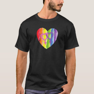RAINBOW HEART PRIDE FLAG ZE GAY COUPLE LESBIAN PA T-SHIRT