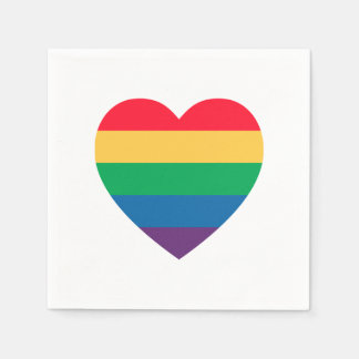 Rainbow Heart Pride Papieren servetten
