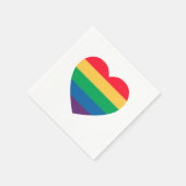 Rainbow Heart Pride Papieren servetten (Hoek)