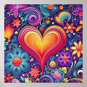 Rainbow Heart Pride-Poster Poster