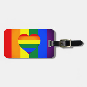 Rainbow Heart & Pride Rainbow Flag /LGBT gemeensch Bagagelabel