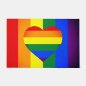Rainbow Heart & Pride Rainbow Flag /LGBT gemeensch Deurmat (Voorkant)