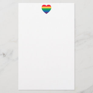 Rainbow Heart Pride Stationery Briefpapier