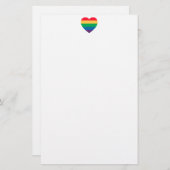 Rainbow Heart Pride Stationery Briefpapier (Voorkant / Achterkant)