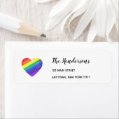 Rainbow Heart Return Address Labels (Insitu)