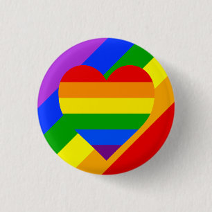 RAINBOW HEART RONDE BUTTON 3,2 CM