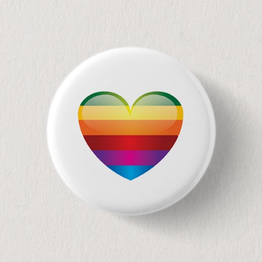 Rainbow Heart Ronde Button 3,2 Cm (Voorkant)