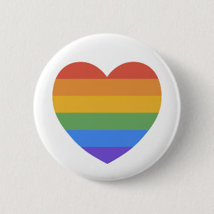 Rainbow Heart Ronde Button 5,7 Cm