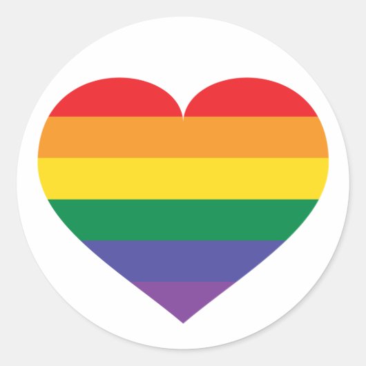 Rainbow Heart Ronde Sticker (Voorkant)