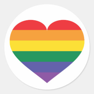 Rainbow Heart Ronde Sticker