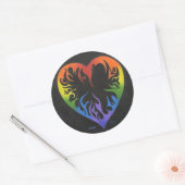 Rainbow Heart Ronde Sticker (Envelop)