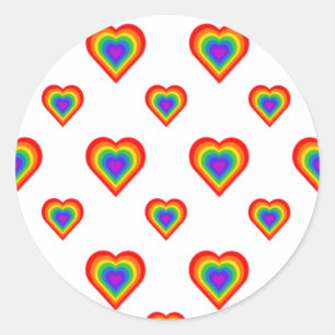 Rainbow Heart Ronde Sticker