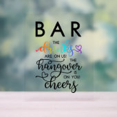 Rainbow Heart Script Bar Boissons Sur Nous Mariage (Neutre)