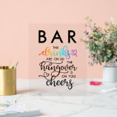 Rainbow Heart Script Bar Boissons Sur Nous Mariage (Mariage)