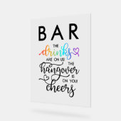 Rainbow Heart Script Bar Boissons Sur Nous Mariage (Angle)