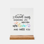Rainbow Heart Script Dancing In Heaven Wedding Acryl Bord (Voorkant)