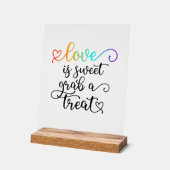 Rainbow Heart Script L'amour est doux Faveur (Angle)
