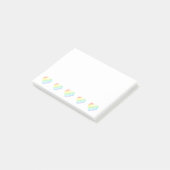 Rainbow Heart Shaped Heart Post-it® Notes (Schuin)