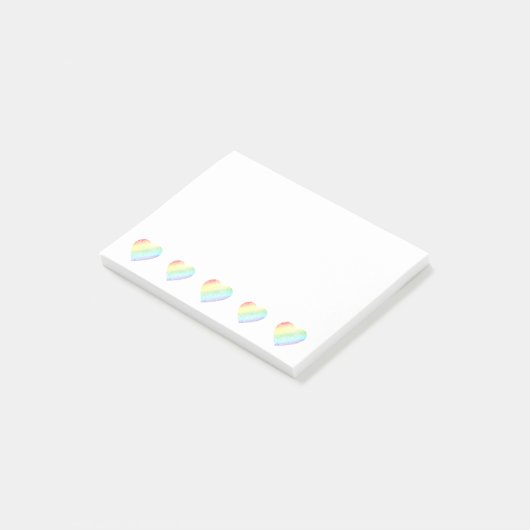 Rainbow Heart Shaped Heart Post-it® Notes (Schuin)