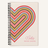 Rainbow Heart Spiral Notitieboek - Roze (Voorkant)