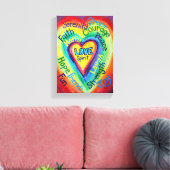 Rainbow Heart Spirit Painped Canvas Art (Insitu (Woonkamer))