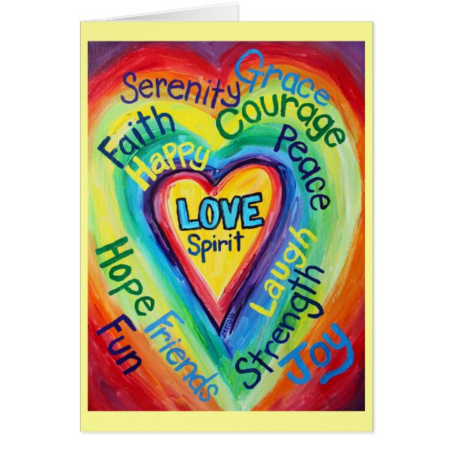 Rainbow Heart Spirit Wordcard (Voorkant)