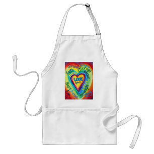 Rainbow Heart Spirit Words Apron Standaard Schort