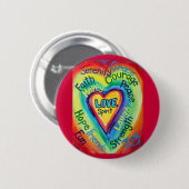 Rainbow Heart Spirit Words Button (Voorkant /achterkant)
