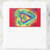 Rainbow Heart Spirit Words Label Decal Stickers (Tas)