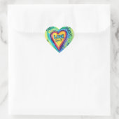 Rainbow Heart Spirit Words Label Sticker Decal (Tas)