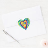 Rainbow Heart Spirit Words Label Sticker Decal (Envelop)