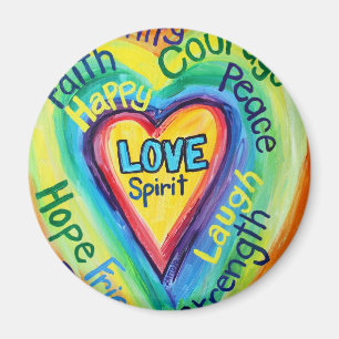 Rainbow Heart Spirit Words Magnet Magneet