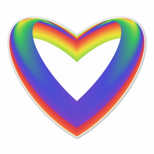 Rainbow Heart Sticker (Voorkant)