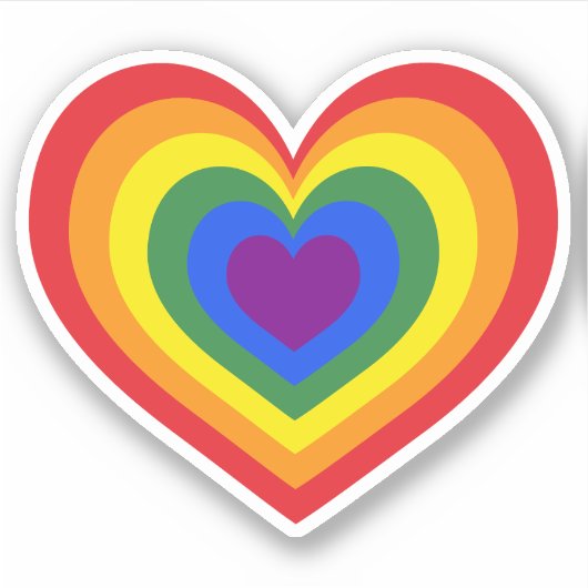 Rainbow Heart Sticker (Voorkant)