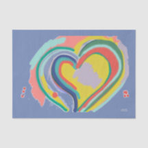  RAINBOW HEART Tissue Paper