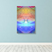 Rainbow Heart Tree of Life Canvas Afdruk (Insitu (Houten vloer))