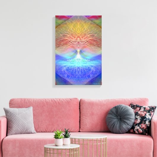 Rainbow Heart Tree of Life Canvas Afdruk (Insitu (Woonkamer))