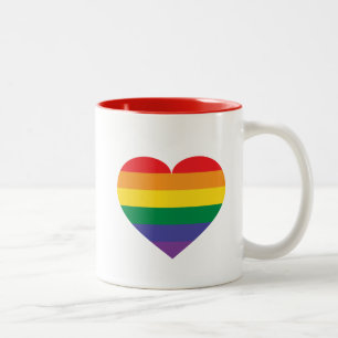 Rainbow Heart Tweekleurige Koffiemok