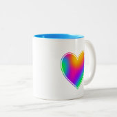 Rainbow Heart Tweekleurige Koffiemok (Voorkant rechts)