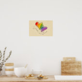 Rainbow Heart uit liefde Poster (Keuken)