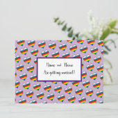 Rainbow Heart-uitnodiging Kaart (Staand voorkant)