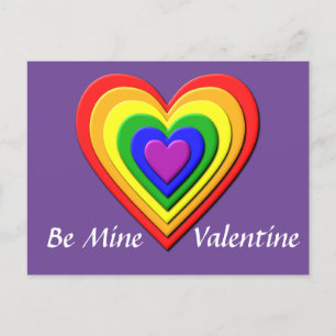 Rainbow Heart Valentijn Briefkaart