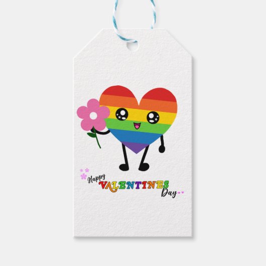 Rainbow Heart-Valentijnsdag Cadeaulabel (Voorkant)