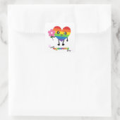 Rainbow Heart-Valentijnsdag Vierkante Sticker (Tas)