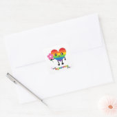 Rainbow Heart-Valentijnsdag Vierkante Sticker (Envelop)