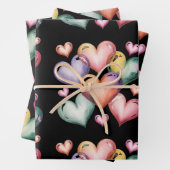 Rainbow heart Valentine wrapping paper (In situ)