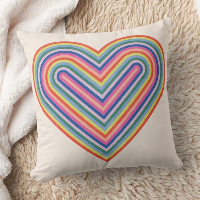 Rainbow Heart Valentine's Day Coussin - Magenta (Créateur téléchargé)