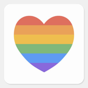 Rainbow Heart Vierkante Sticker