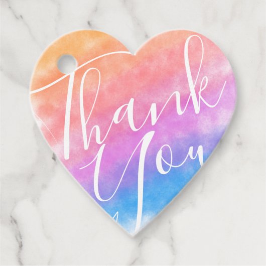 Rainbow Heart, vol met Joy Wedding Bedankjes Labels (Voorkant)