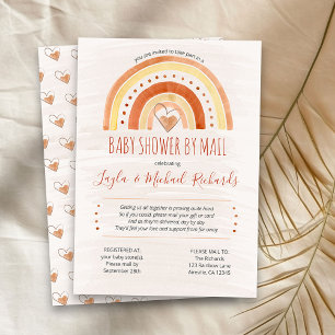 Rainbow Heart Waterverf Wash Baby shower per Mail Kaart